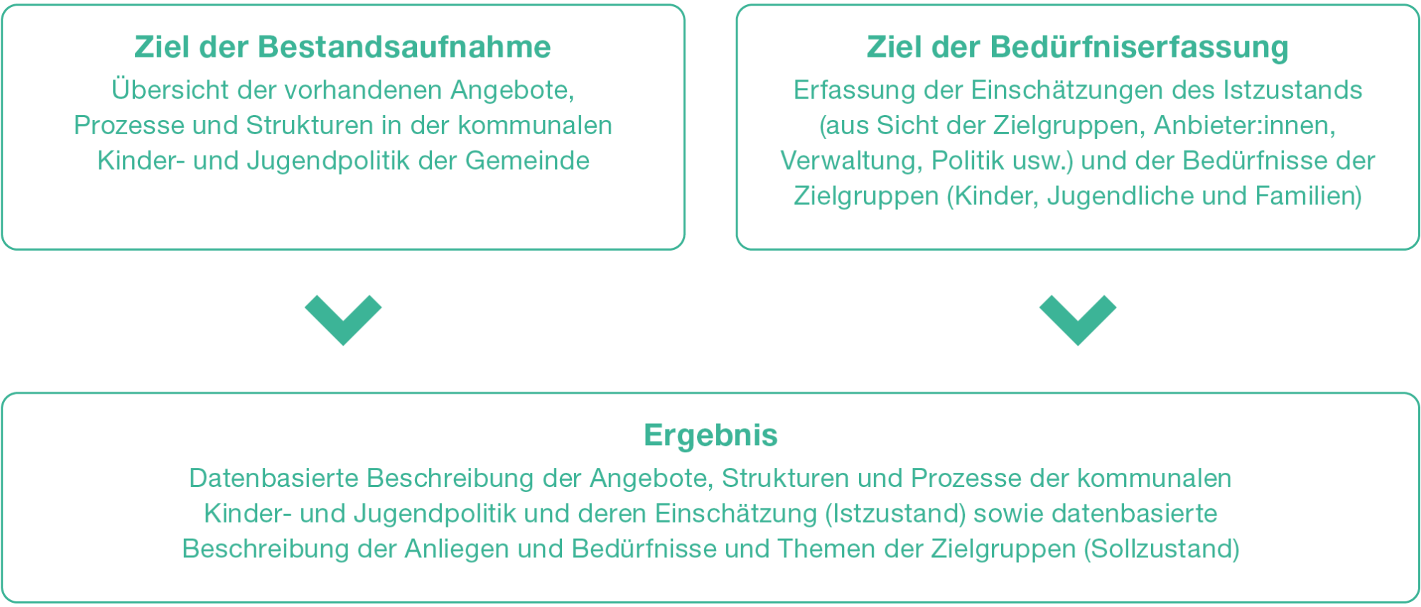 Abbildung 5: Ziele und Ergebnis von Bestandsaufnahme und Bedürfniserfassung 
(eigene Darstellung)